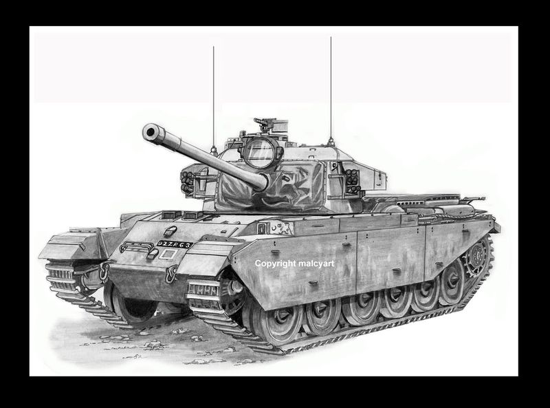 026 - A4 Mounted/Framed Print - A41 Centurion Tank