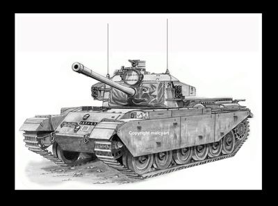 026 - A4 Mounted/Framed Print - A41 Centurion Tank 026 - A4 Mounted/Framed Print - A41 Centurion Tank