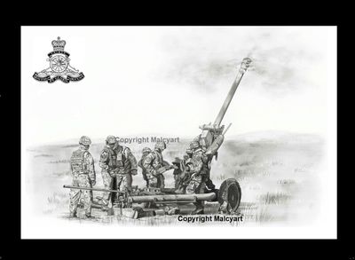 068 - A3 Mounted (UNFRAMED) Print - 105mm Light Gun 068 - A3 Mounted (UNFRAMED) Print - 105mm Light Gun