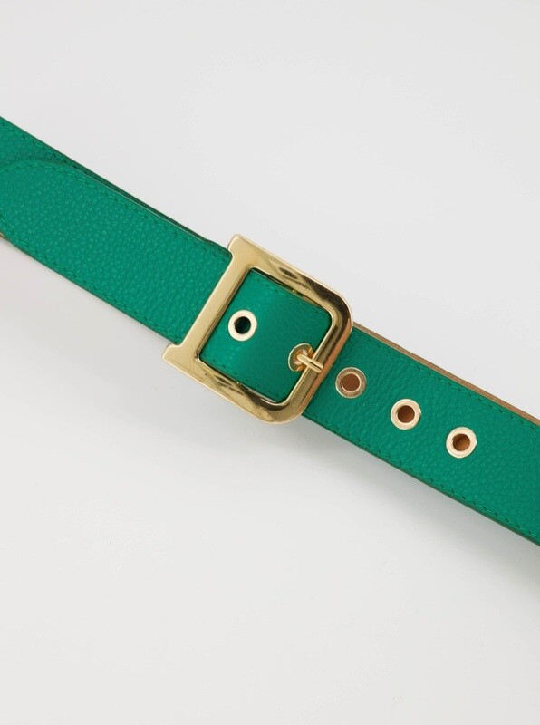 Green Genuine  leather belt