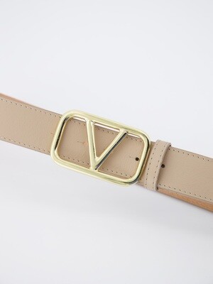 Beige Genuine leather belt