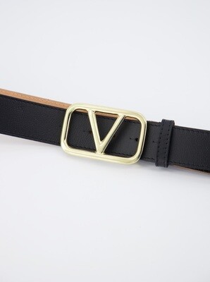 Black Genuine leather belt