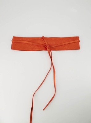 Orange Genuine leather belt