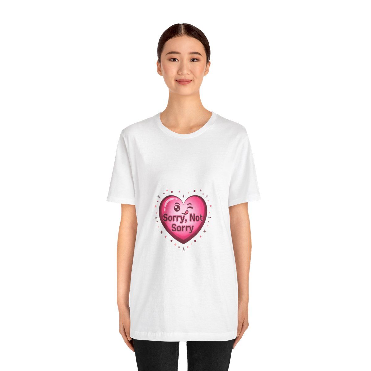 Sorry Not Sorry Heart Tee | anti love graphic, edgy heart tee