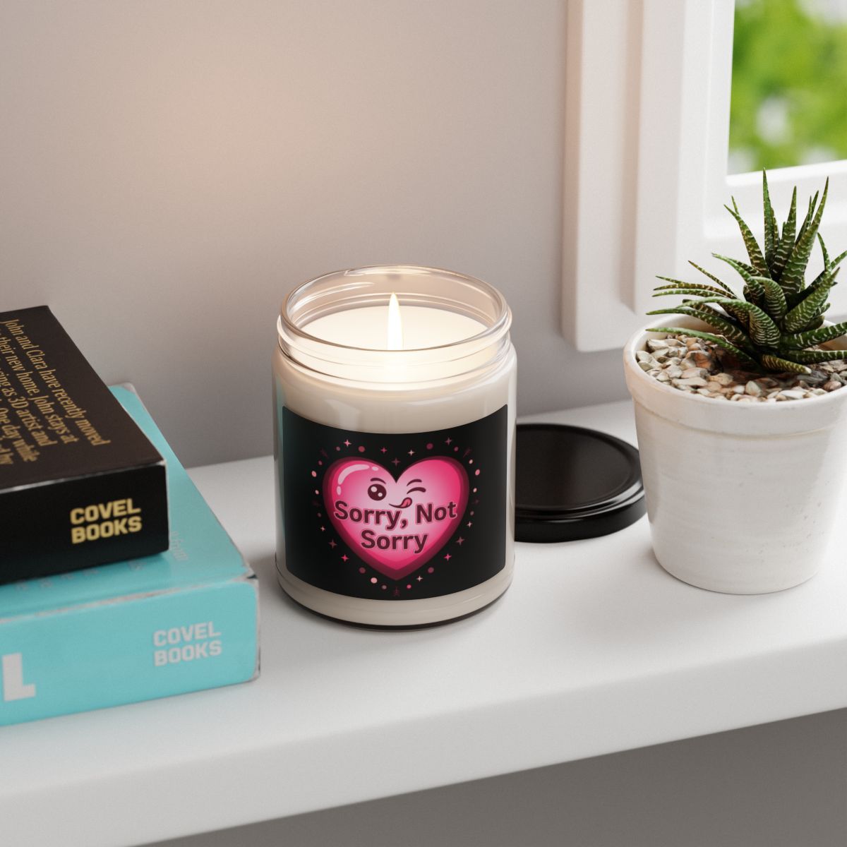 Sorry Not Sorry Heart Candle | Anti‑Valentine, Snarky Heart Soy Candle