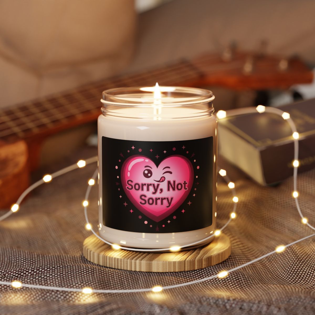 Sorry Not Sorry Heart Candle | Anti‑Valentine, Snarky Heart Soy Candle