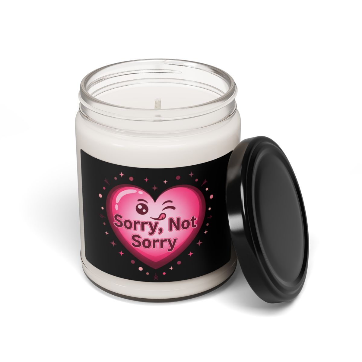 Sorry Not Sorry Heart Candle | Anti‑Valentine, Snarky Heart Soy Candle