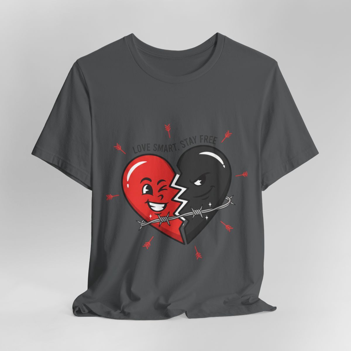 Split Dark Heart Tee | anti love graphic, edgy heart tee