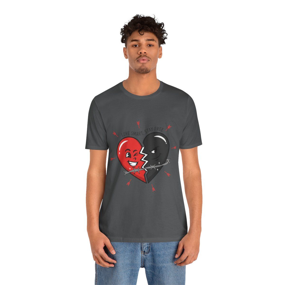 Split Dark Heart Tee | anti love graphic, edgy heart tee