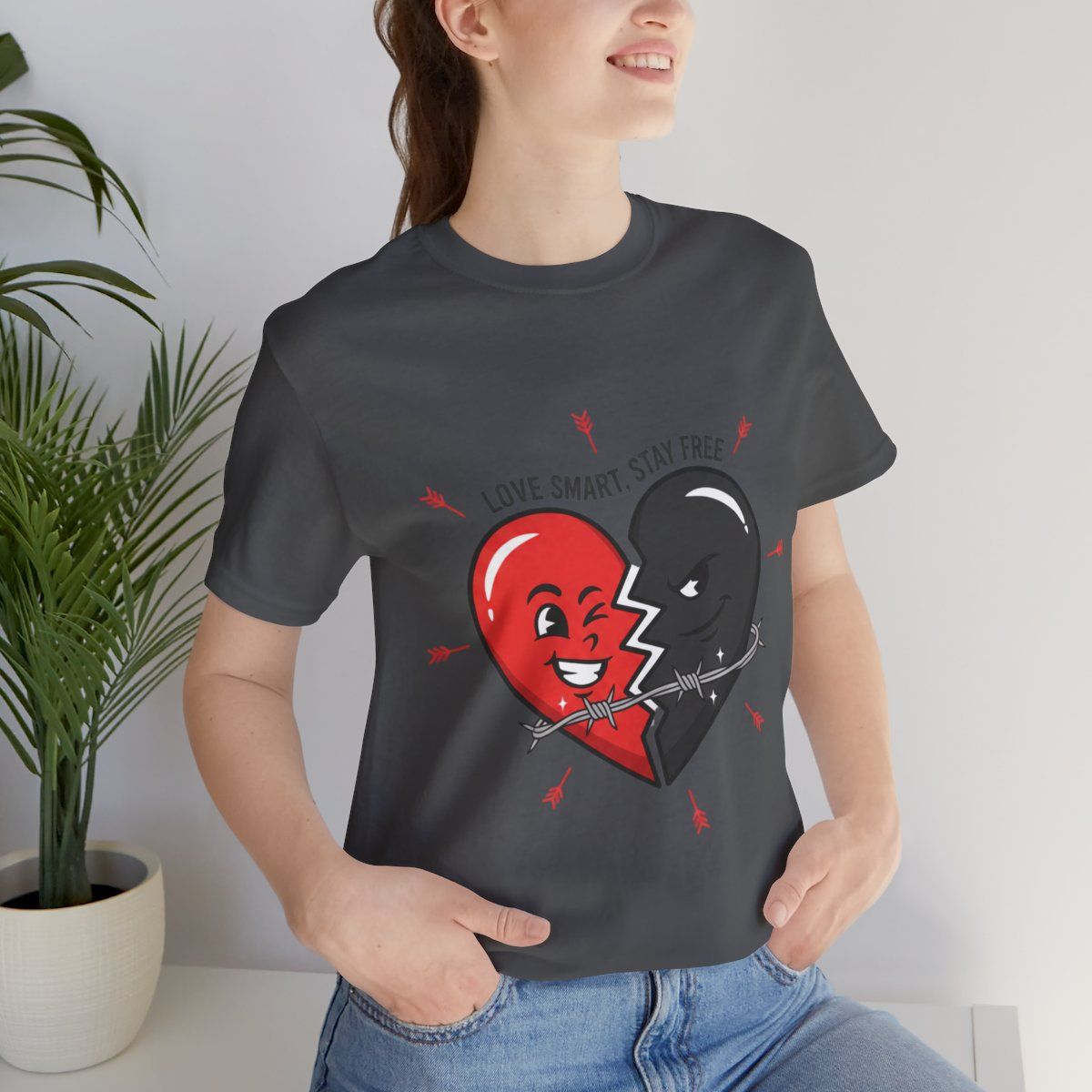Split Dark Heart Tee | anti love graphic, edgy heart tee