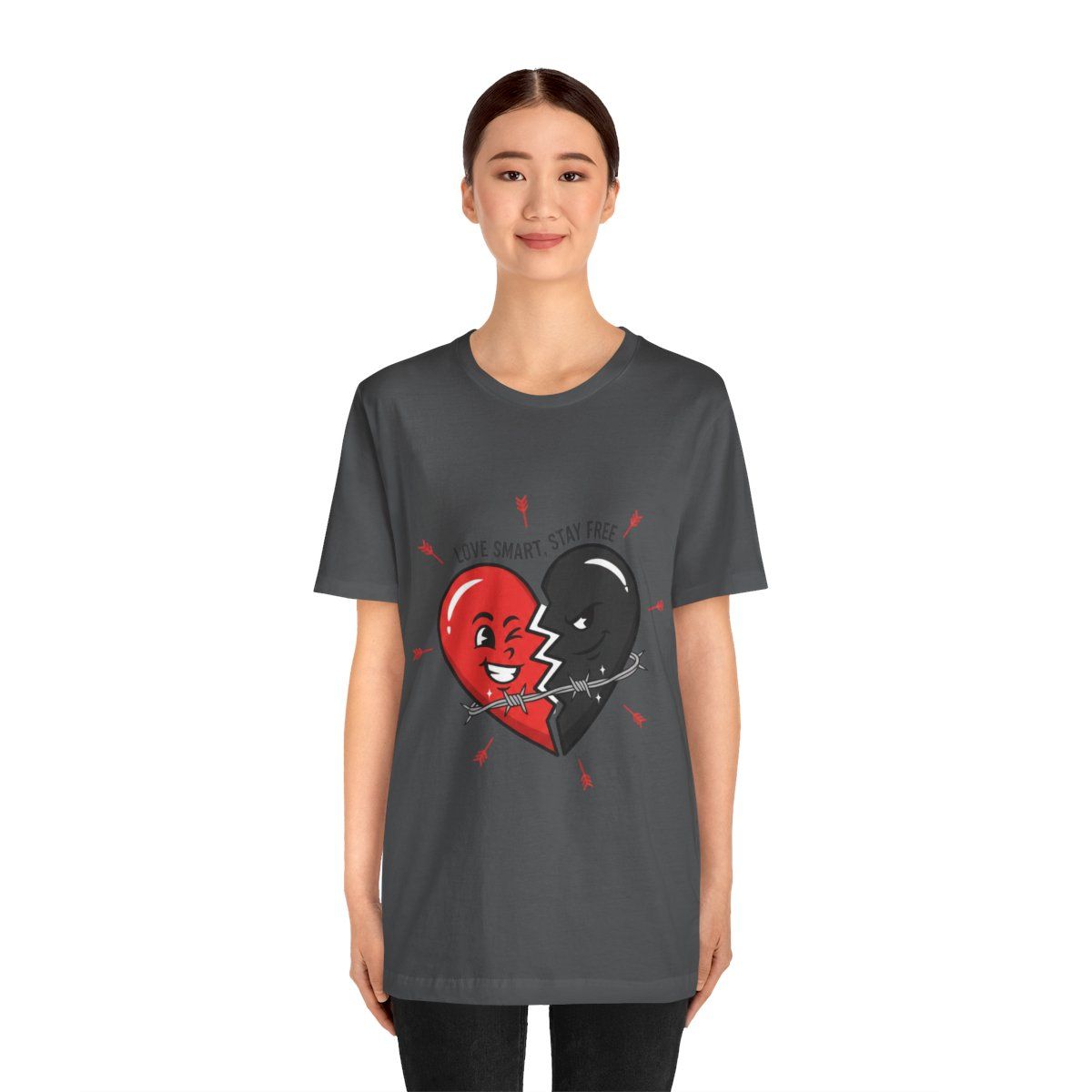 Split Dark Heart Tee | anti love graphic, edgy heart tee