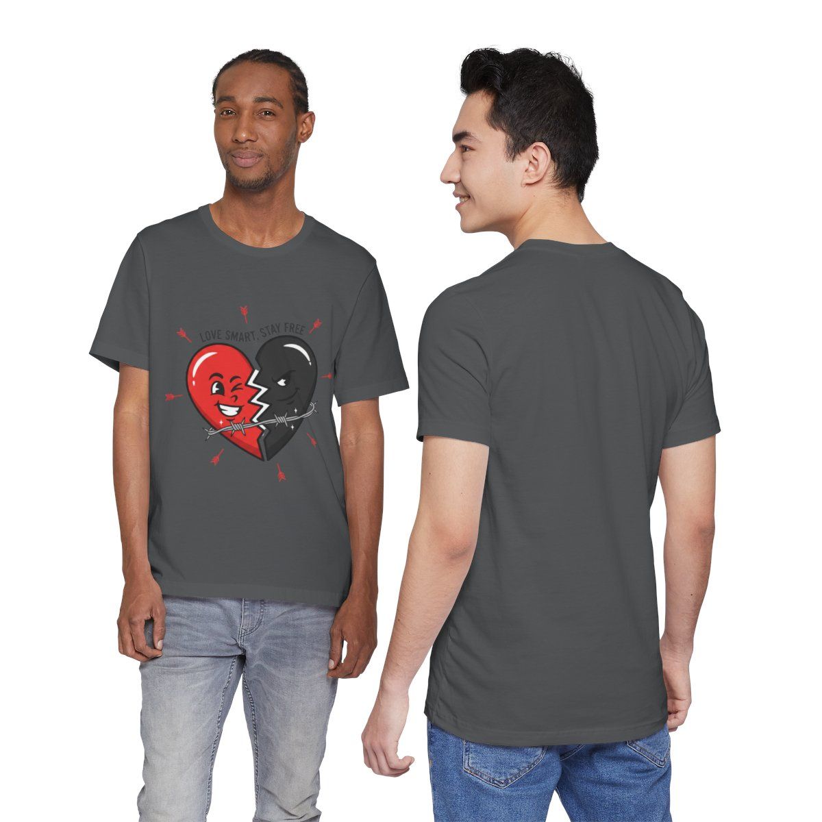 Split Dark Heart Tee | anti love graphic, edgy heart tee