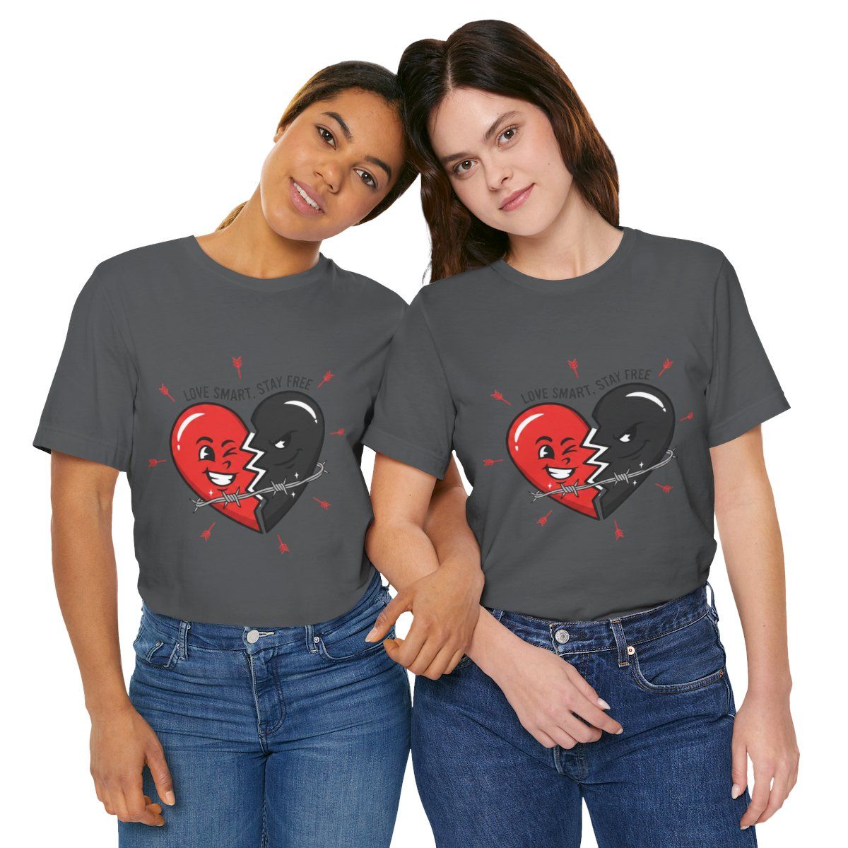 Split Dark Heart Tee | anti love graphic, edgy heart tee