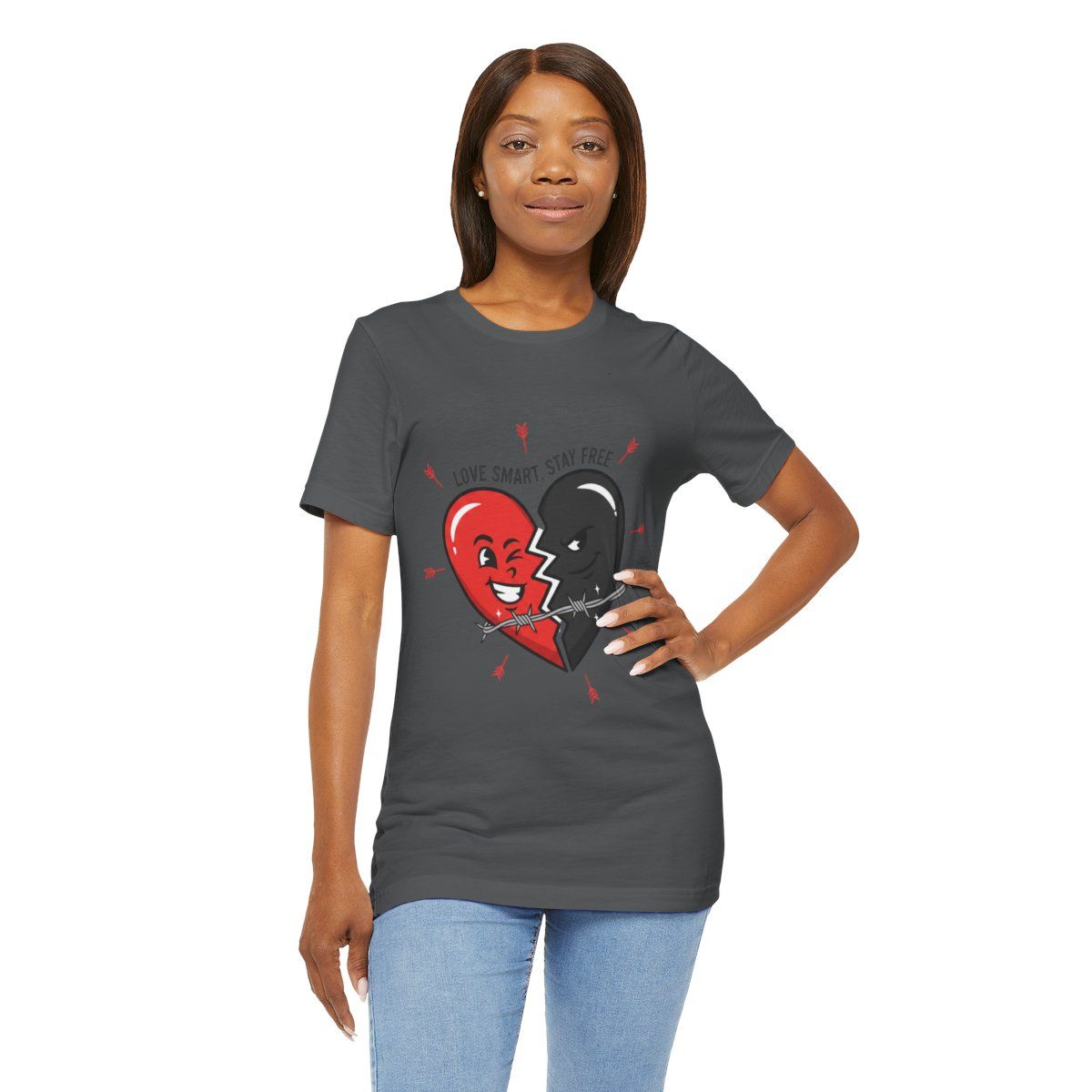 Split Dark Heart Tee | anti love graphic, edgy heart tee
