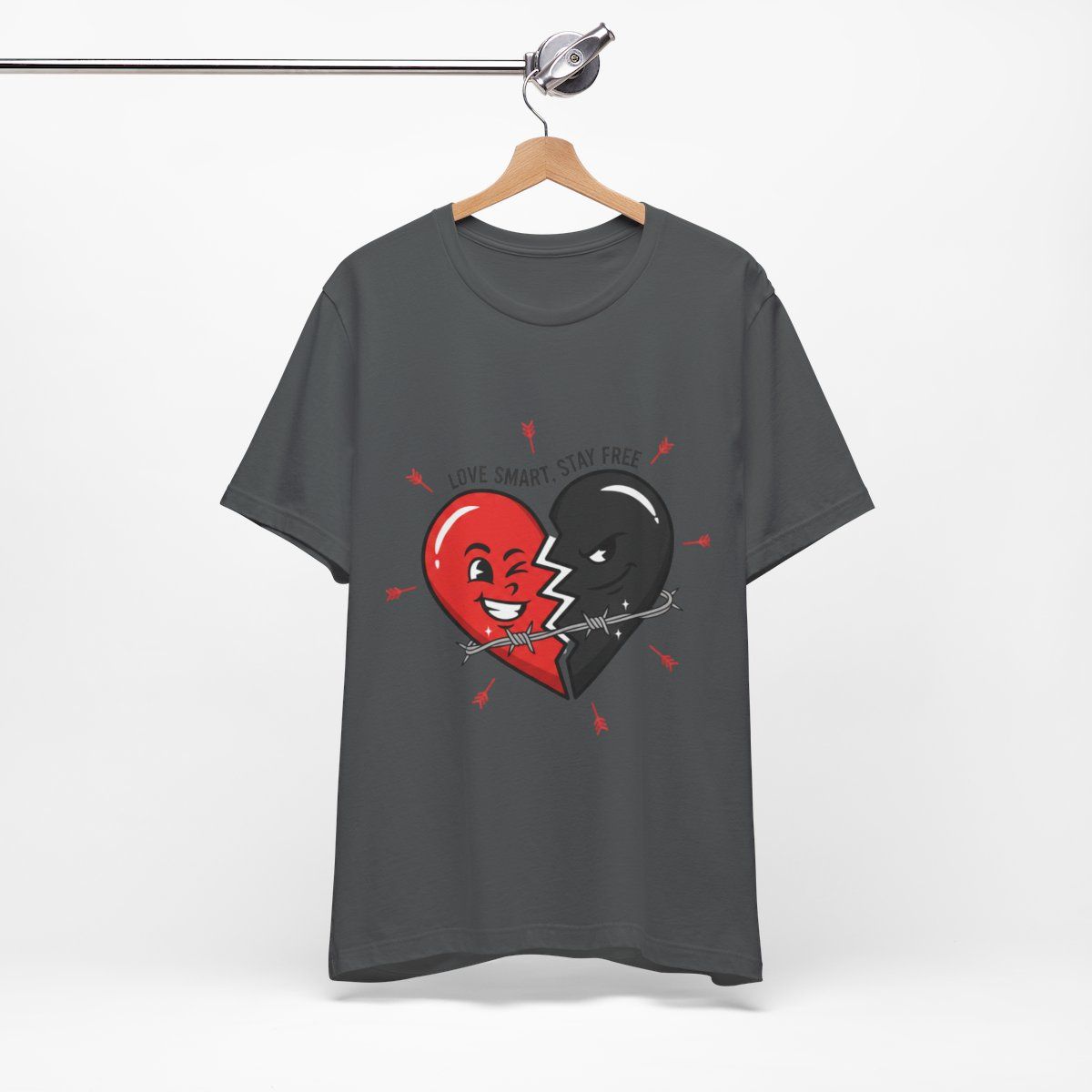 Split Dark Heart Tee | anti love graphic, edgy heart tee