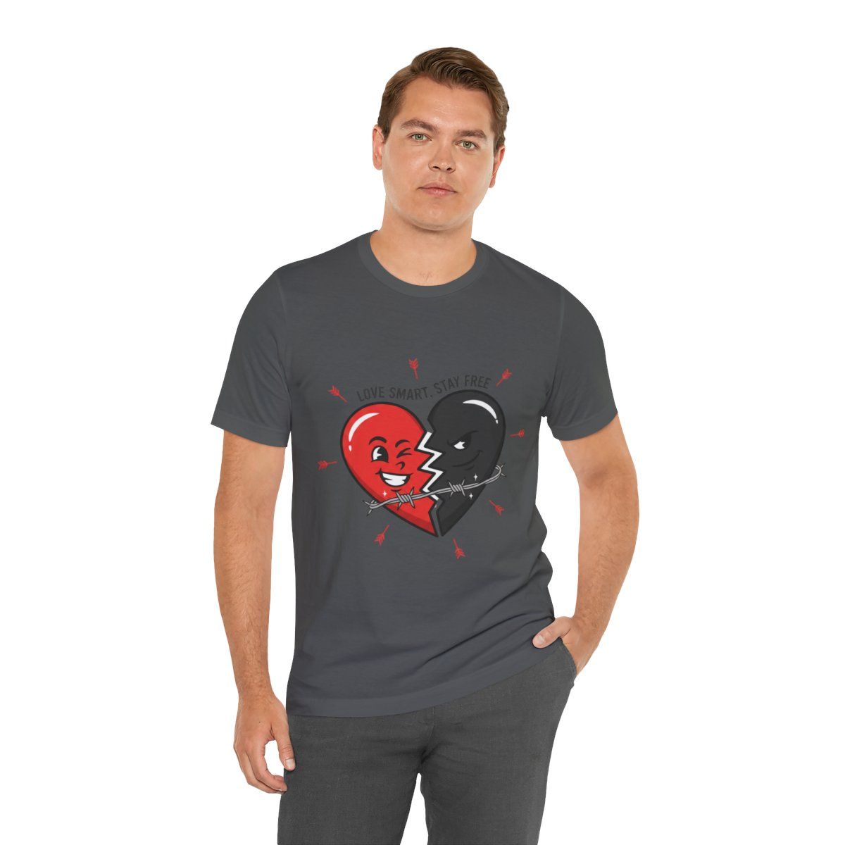 Split Dark Heart Tee | anti love graphic, edgy heart tee