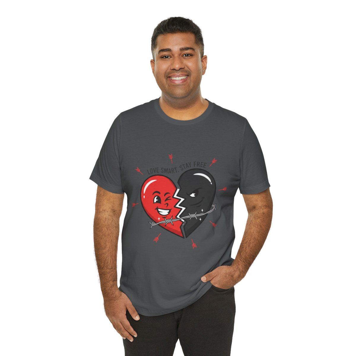 Split Dark Heart Tee | anti love graphic, edgy heart tee
