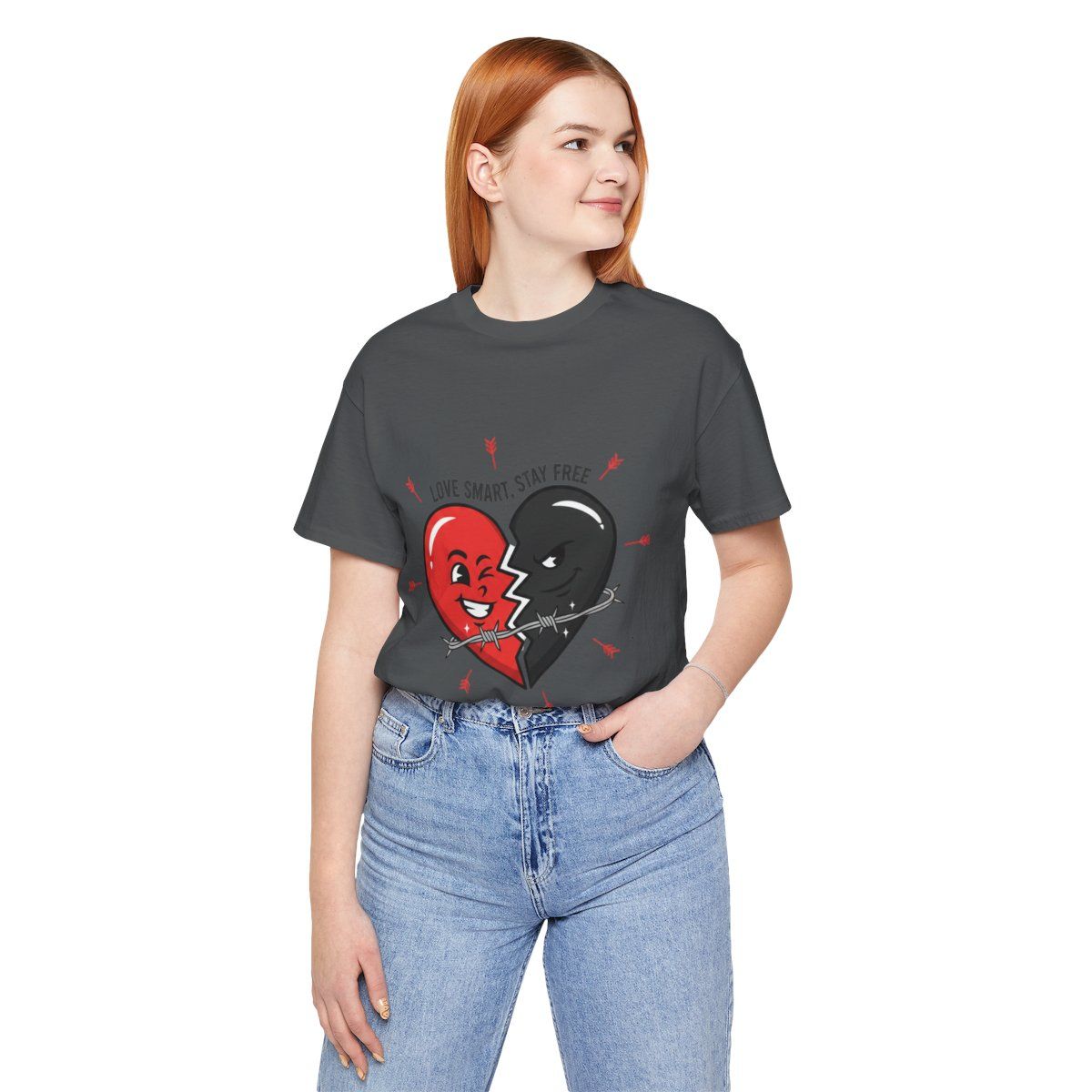 Split Dark Heart Tee | anti love graphic, edgy heart tee