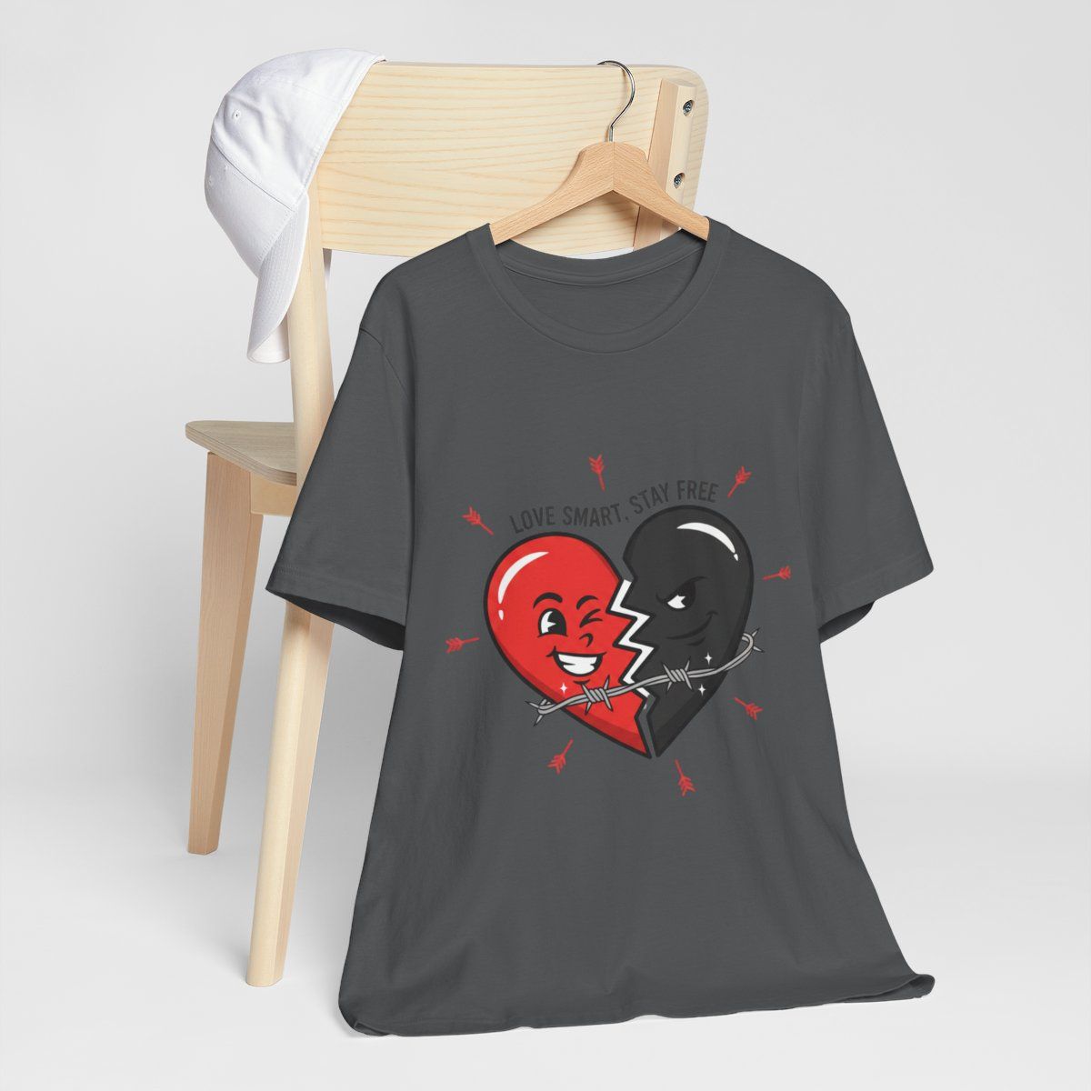 Split Dark Heart Tee | anti love graphic, edgy heart tee