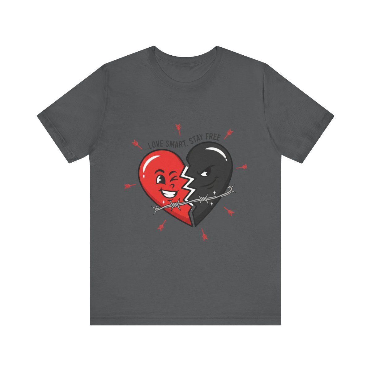 Split Dark Heart Tee | anti love graphic, edgy heart tee
