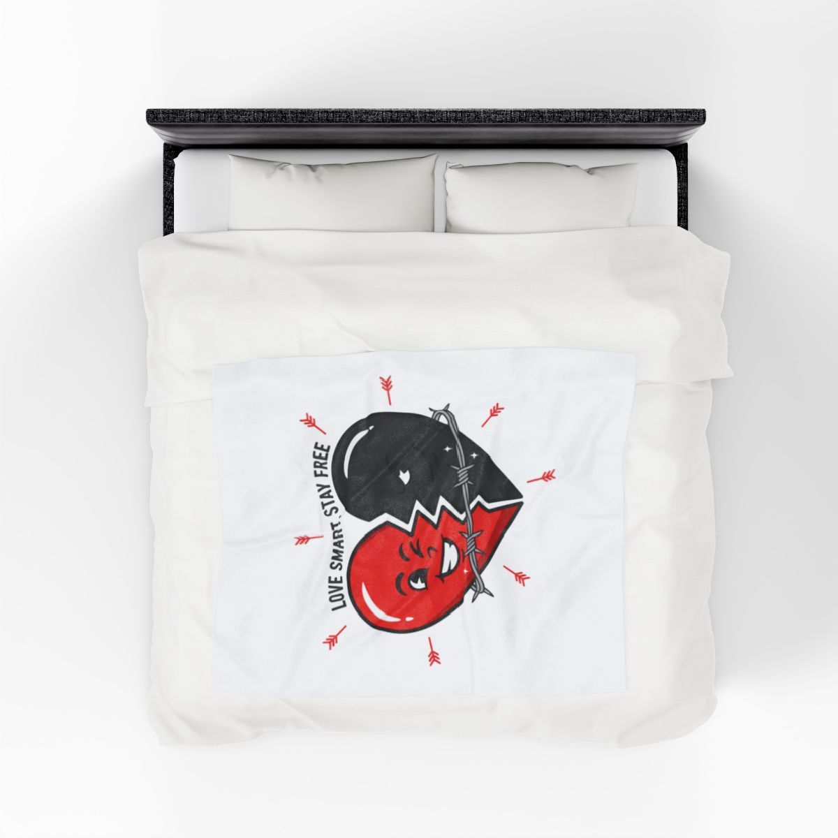 Split Heart Illustration Blanket | anti love, edgy Valentine dark heart