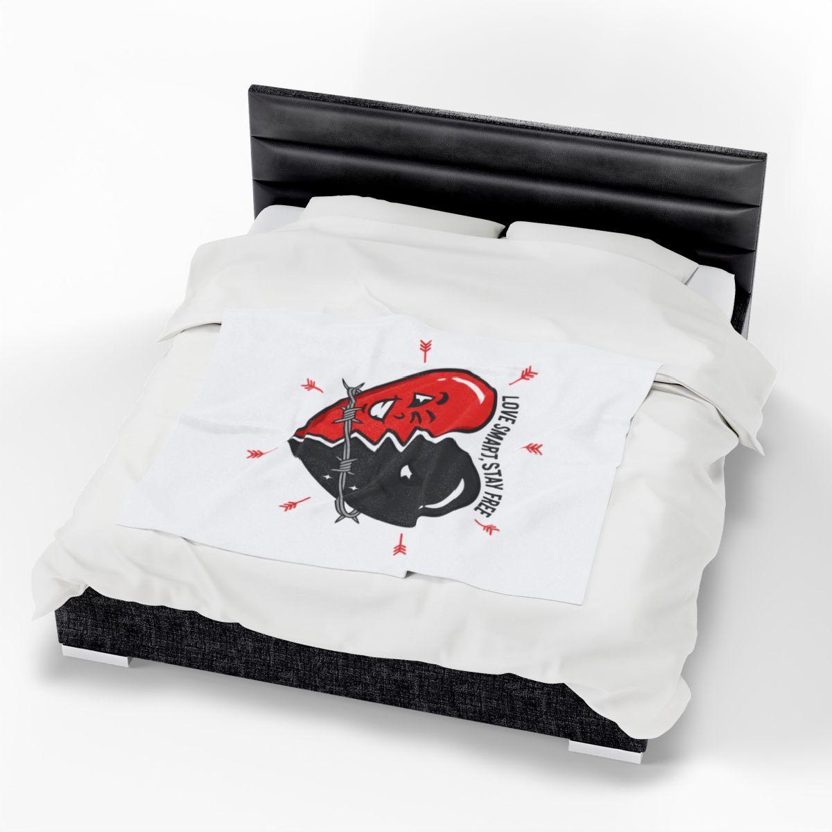 Split Heart Illustration Blanket | anti love, edgy Valentine dark heart