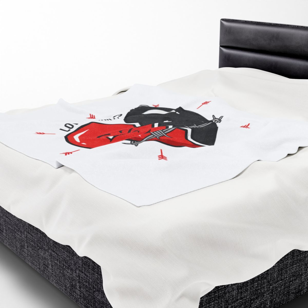 Split Heart Illustration Blanket | anti love, edgy Valentine dark heart
