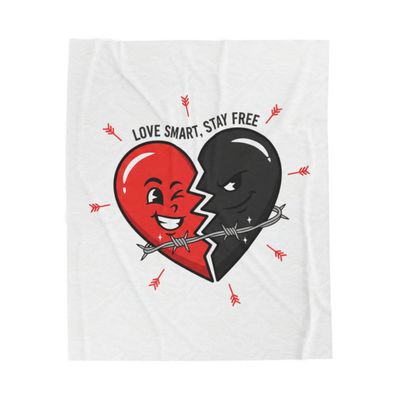 Split Heart Illustration Blanket | anti love, edgy Valentine dark heart