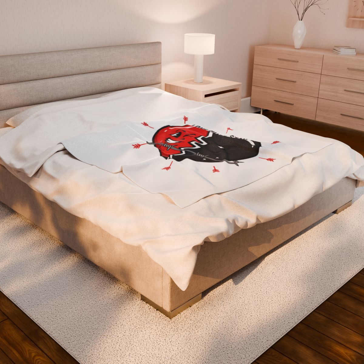 Split Heart Illustration Blanket | anti love, edgy Valentine dark heart