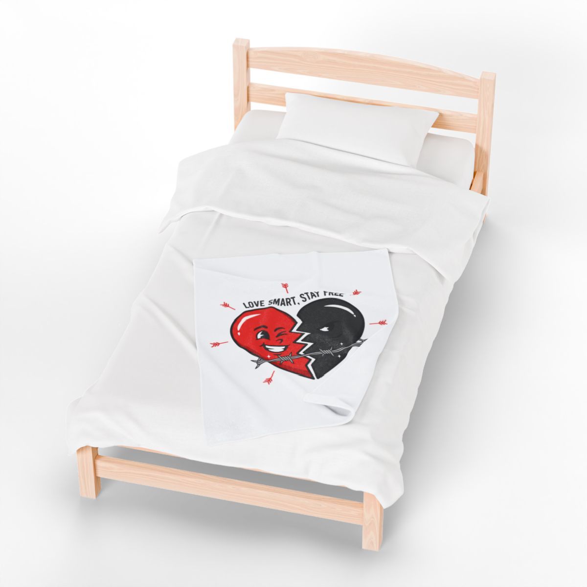 Split Heart Illustration Blanket | anti love, edgy Valentine dark heart