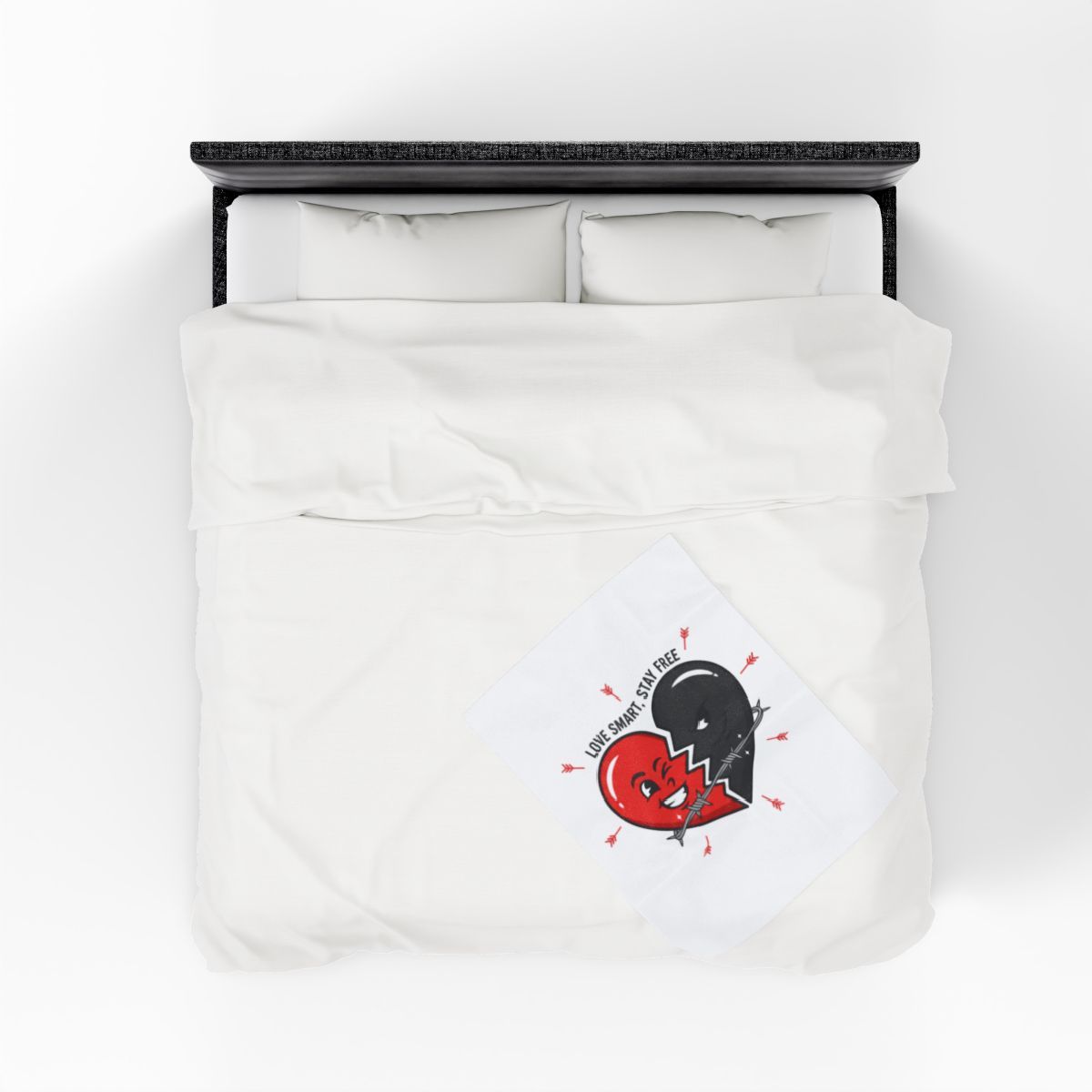 Split Heart Illustration Blanket | anti love, edgy Valentine dark heart