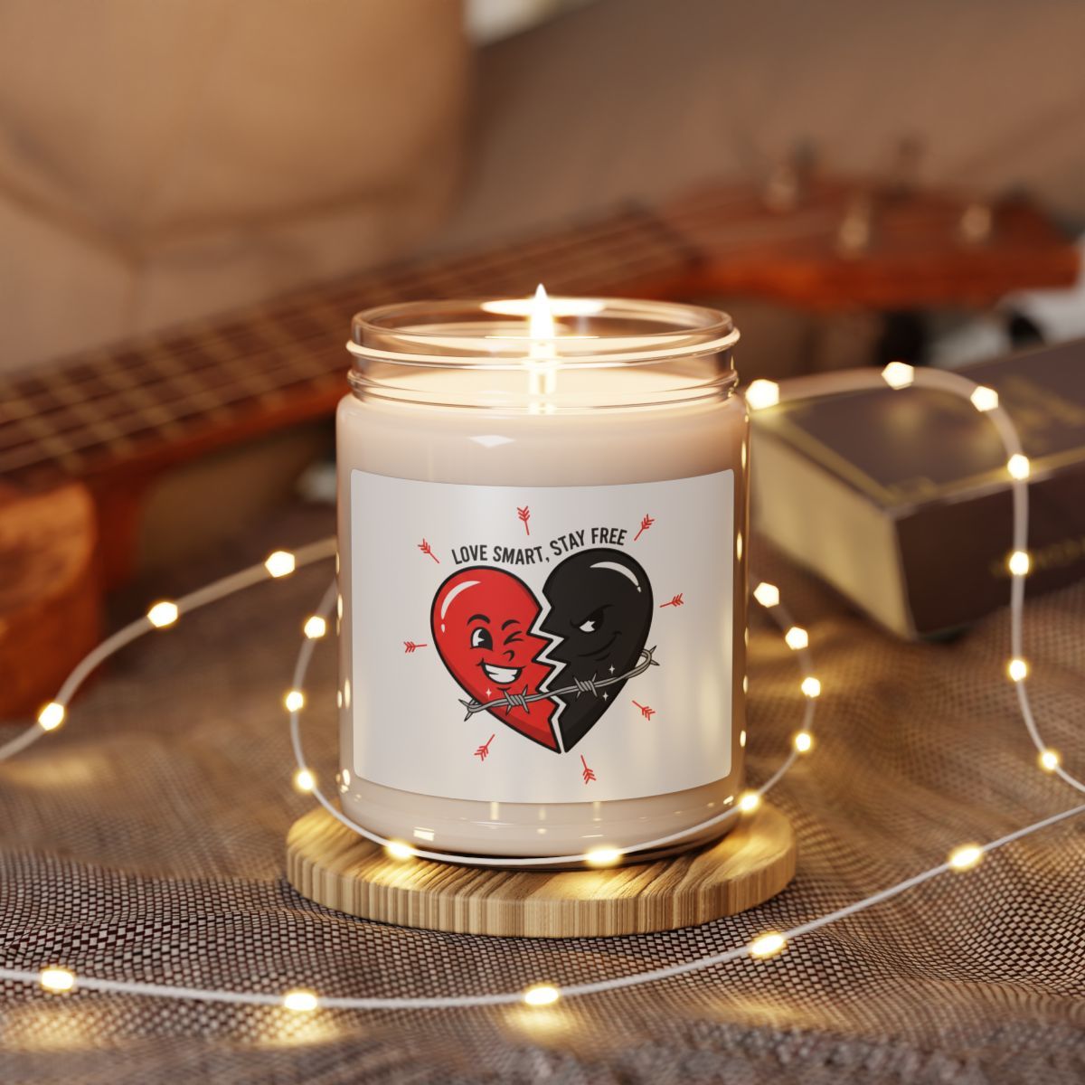 Snarky Split Heart Candle | Soy Candle, Anti‑Valentine, Edgy Heart