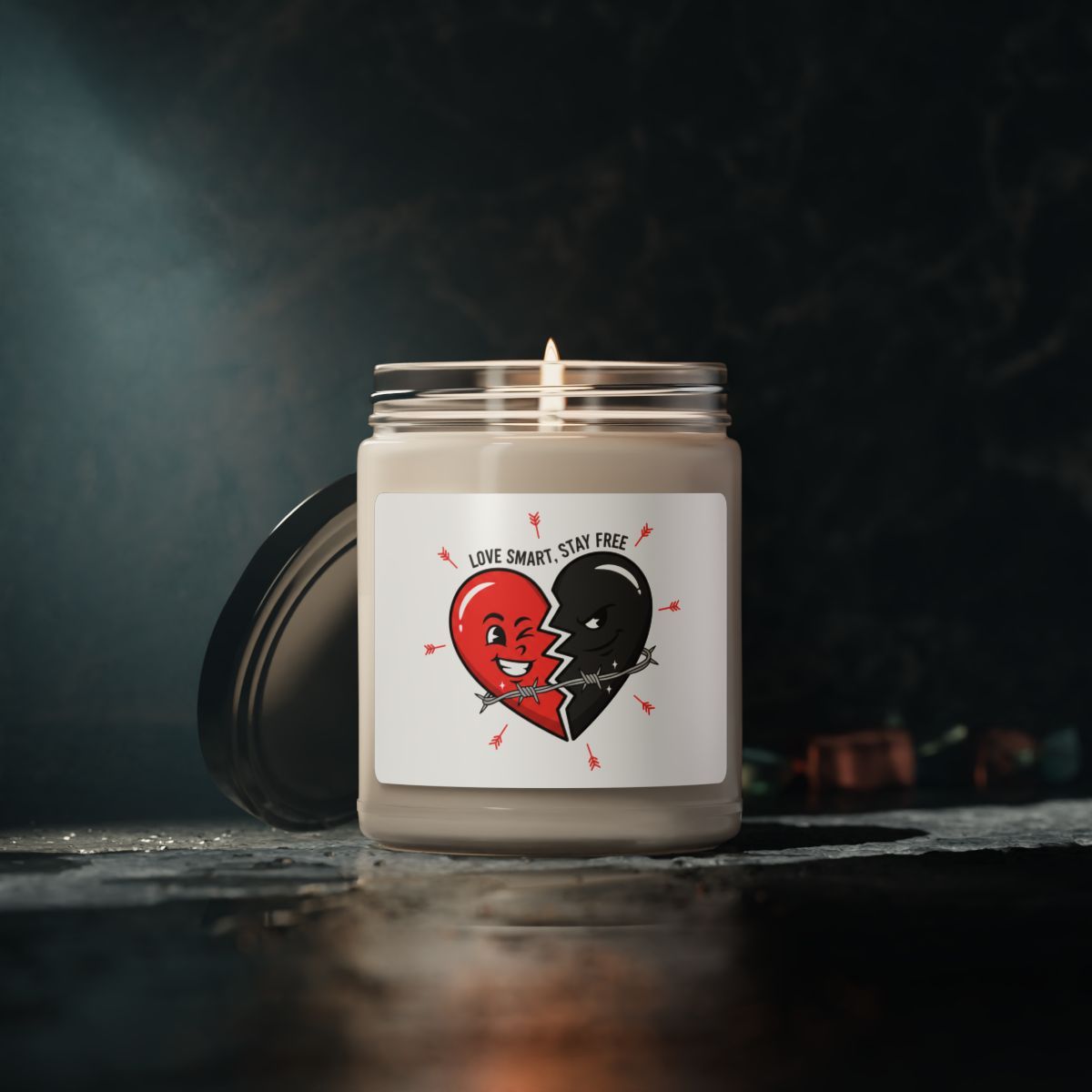 Snarky Split Heart Candle | Soy Candle, Anti‑Valentine, Edgy Heart