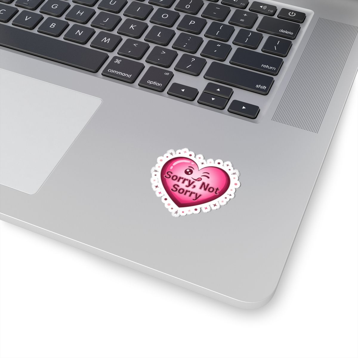 Sorry, Not Sorry Heart Sticker | anti‑Valentine, snarky heart punk