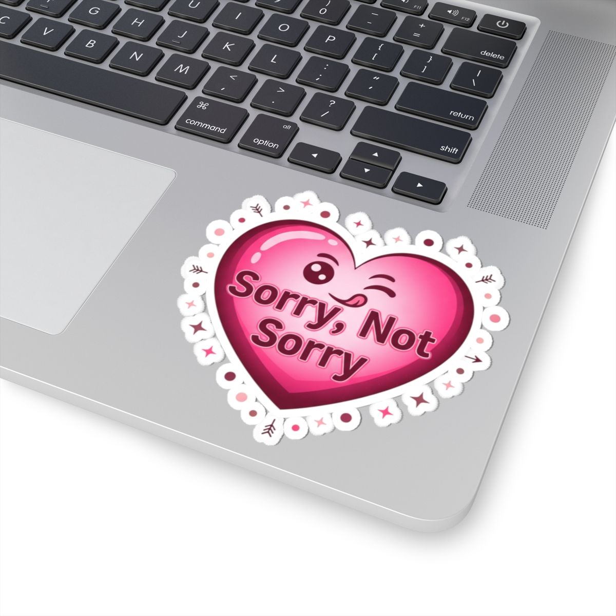 Sorry, Not Sorry Heart Sticker | anti‑Valentine, snarky heart punk