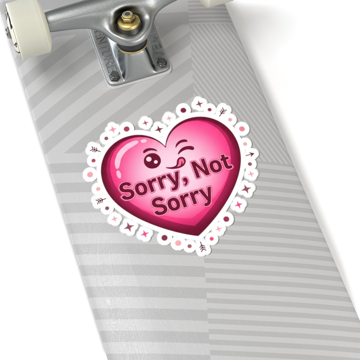 Sorry, Not Sorry Heart Sticker | anti‑Valentine, snarky heart punk