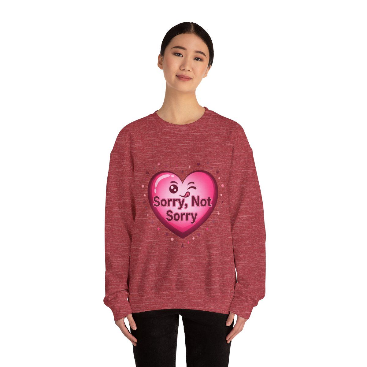 Sorry Not Sorry ironic anti Valentine Sweatshirt | Anti-Valentine