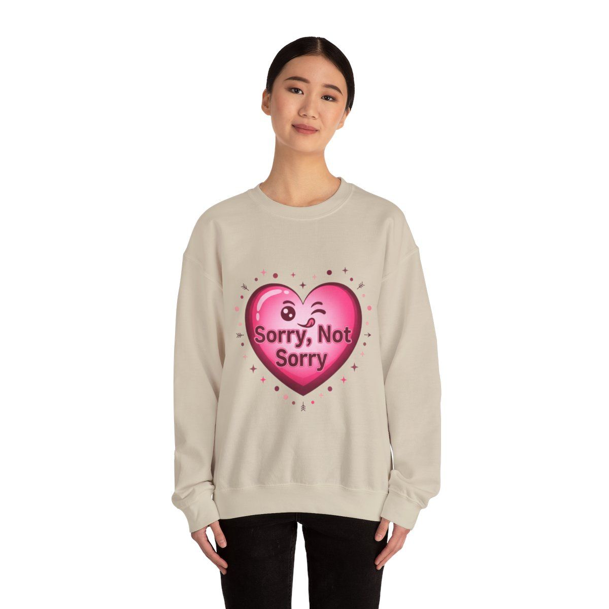 Sorry Not Sorry ironic anti Valentine Sweatshirt | Anti-Valentine