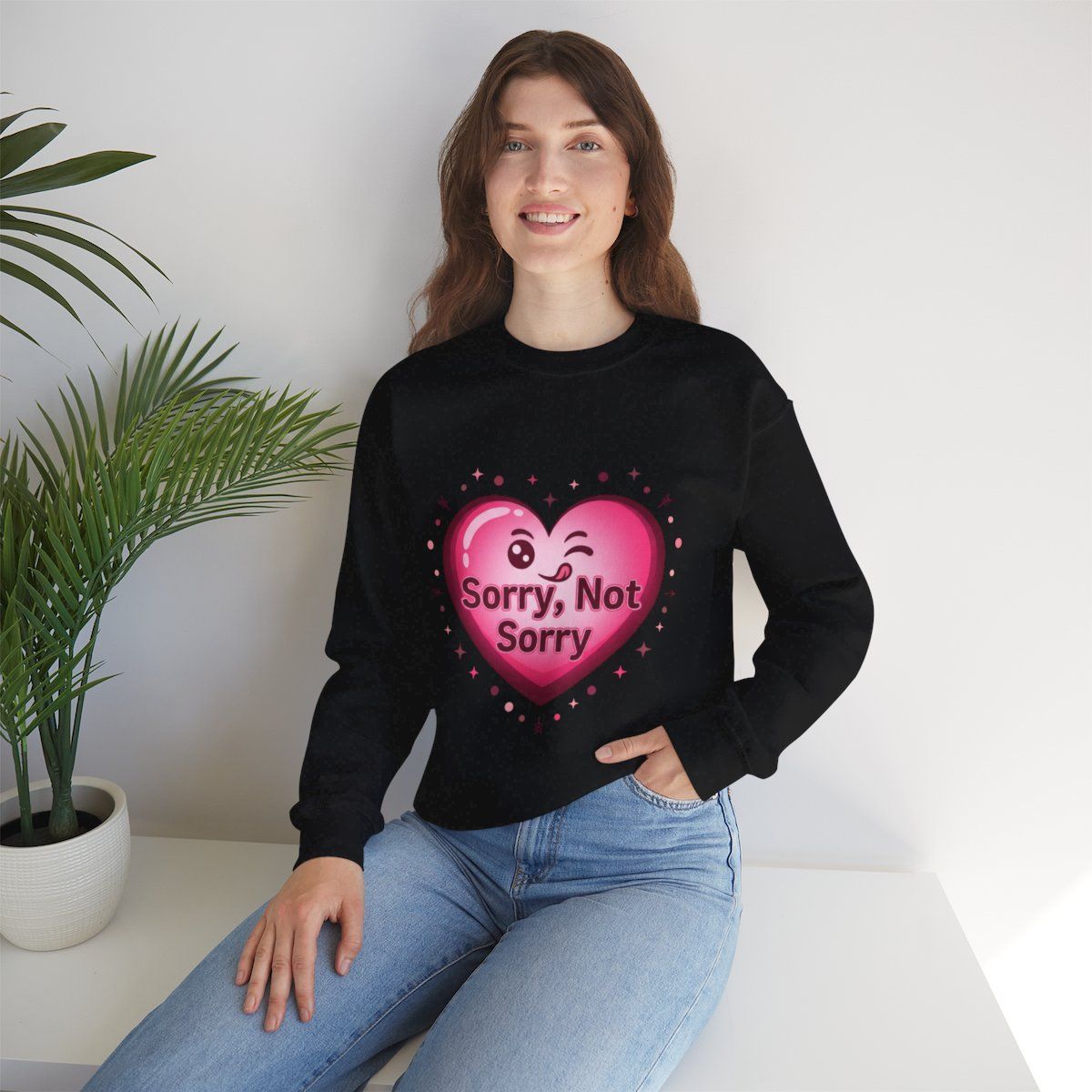 Sorry Not Sorry ironic anti Valentine Sweatshirt | Anti-Valentine