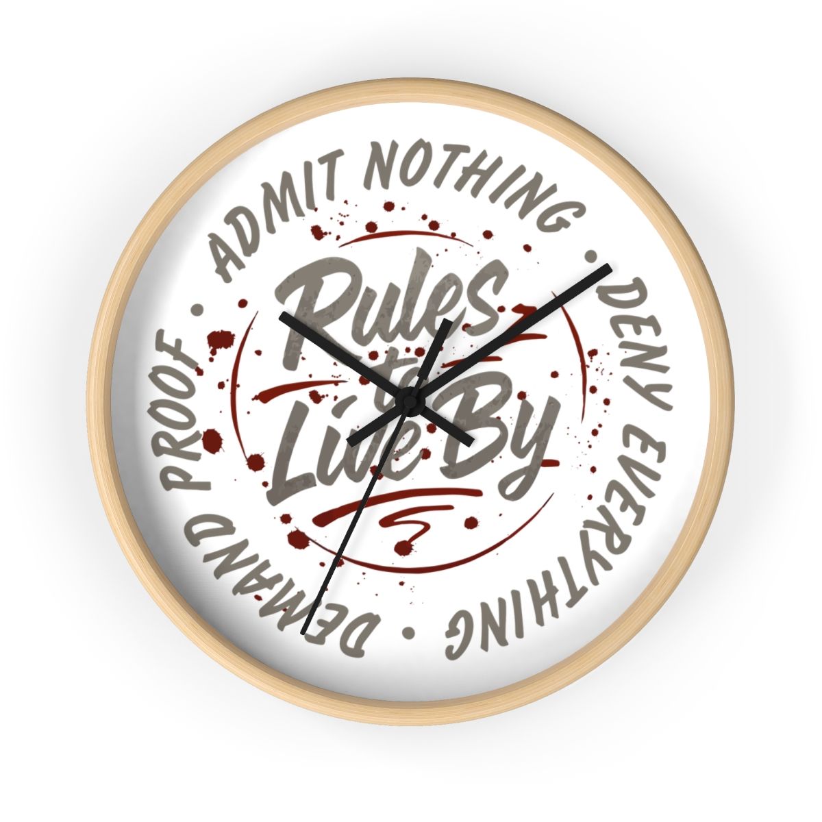 Rules I Live By wall clock | Typography Design, Modern Script, Statement Clock