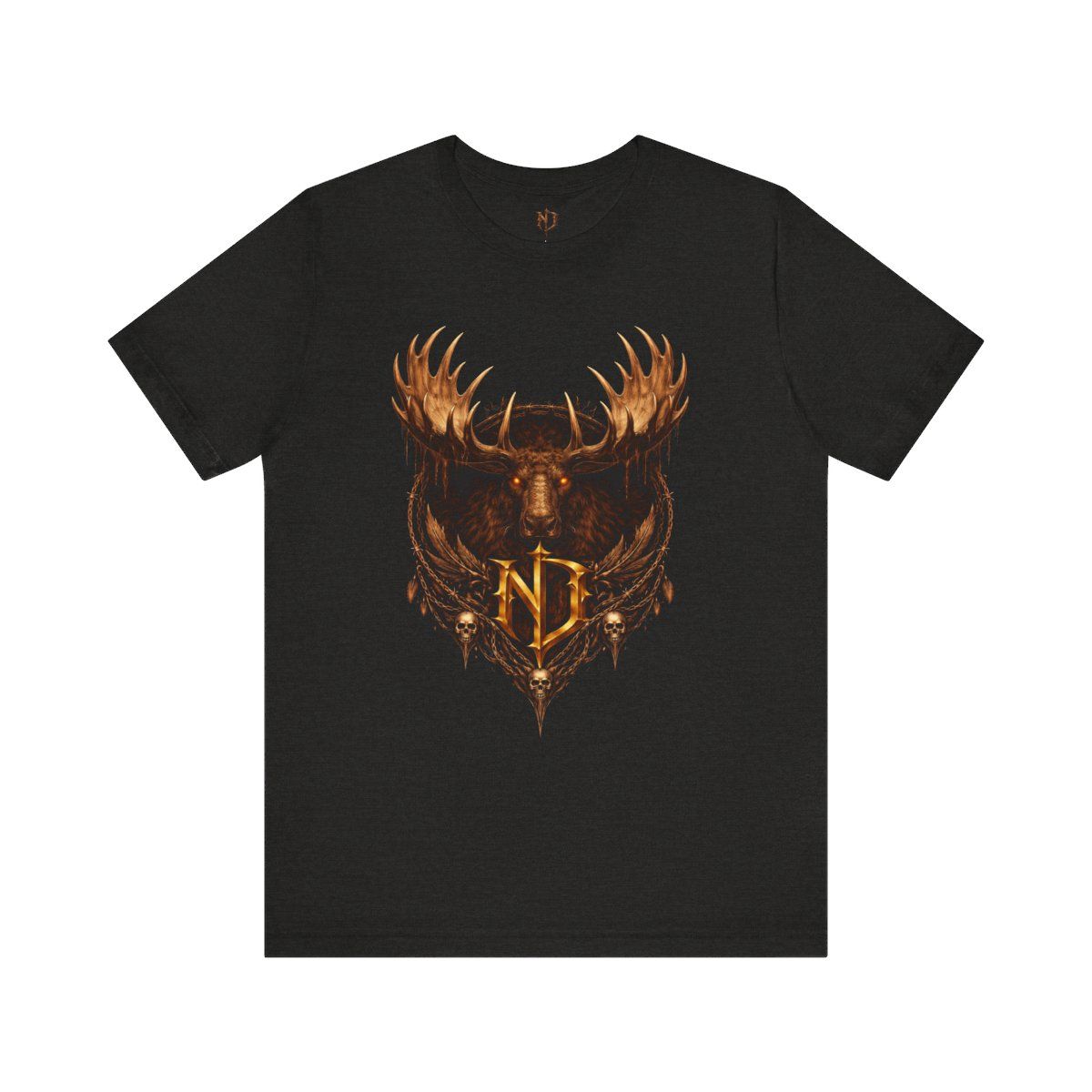 Moose Forge Emblem T-Shirt | Nonadawn Foundry Series | Industrial Wildlife Badge | Dark Gothic Streetwear