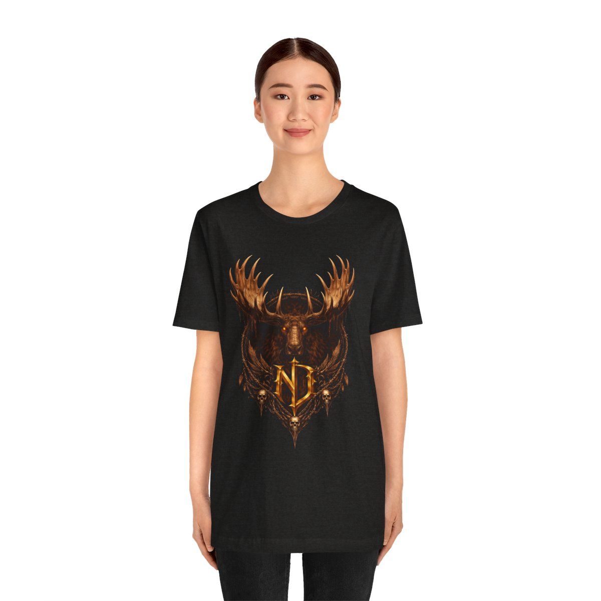 Moose Forge Emblem T-Shirt | Nonadawn Foundry Series | Industrial Wildlife Badge | Dark Gothic Streetwear