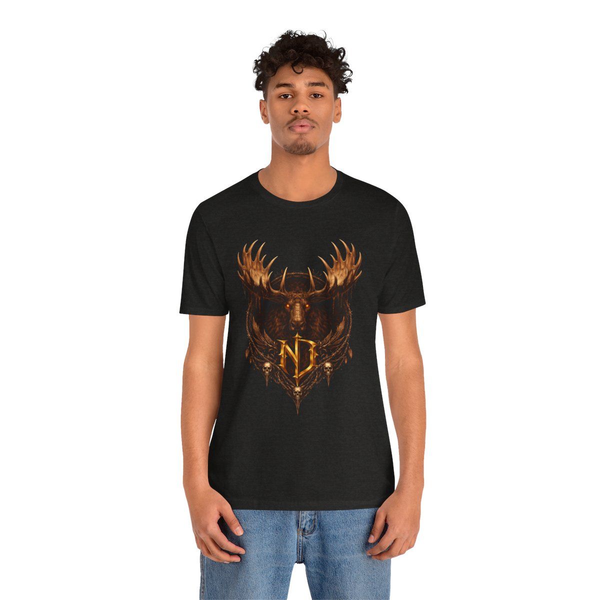 Moose Forge Emblem T-Shirt | Nonadawn Foundry Series | Industrial Wildlife Badge | Dark Gothic Streetwear