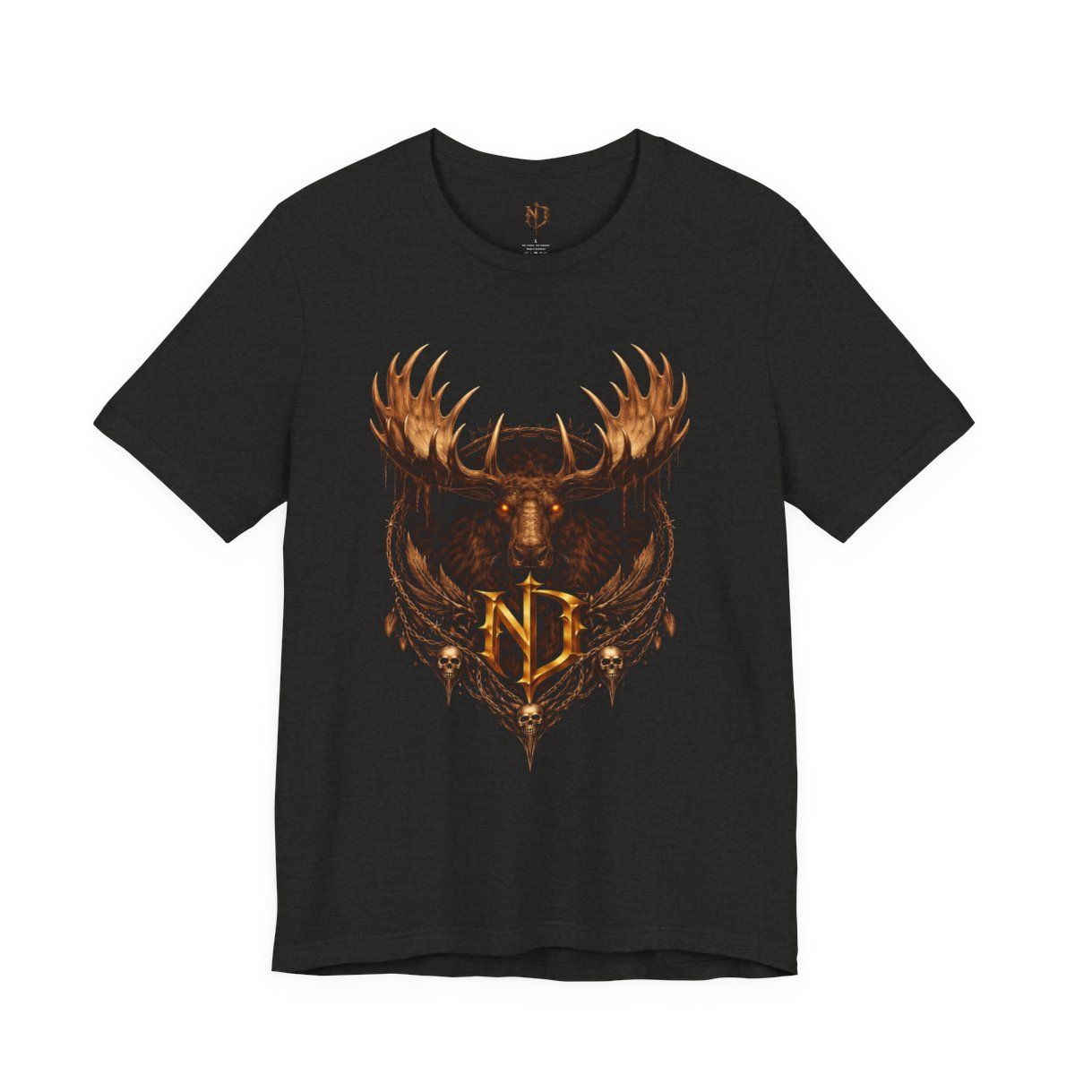 Moose Forge Emblem T-Shirt | Nonadawn Foundry Series | Industrial Wildlife Badge | Dark Gothic Streetwear