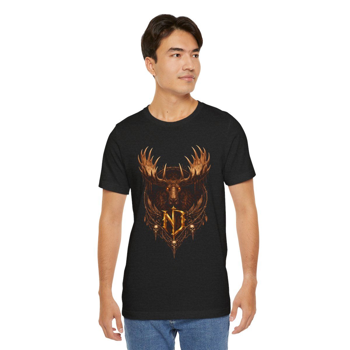 Moose Forge Emblem T-Shirt | Nonadawn Foundry Series | Industrial Wildlife Badge | Dark Gothic Streetwear