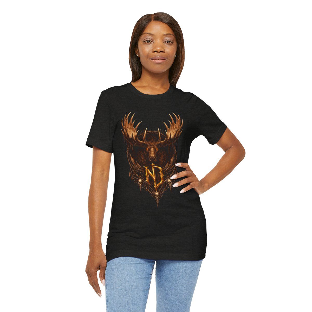 Moose Forge Emblem T-Shirt | Nonadawn Foundry Series | Industrial Wildlife Badge | Dark Gothic Streetwear