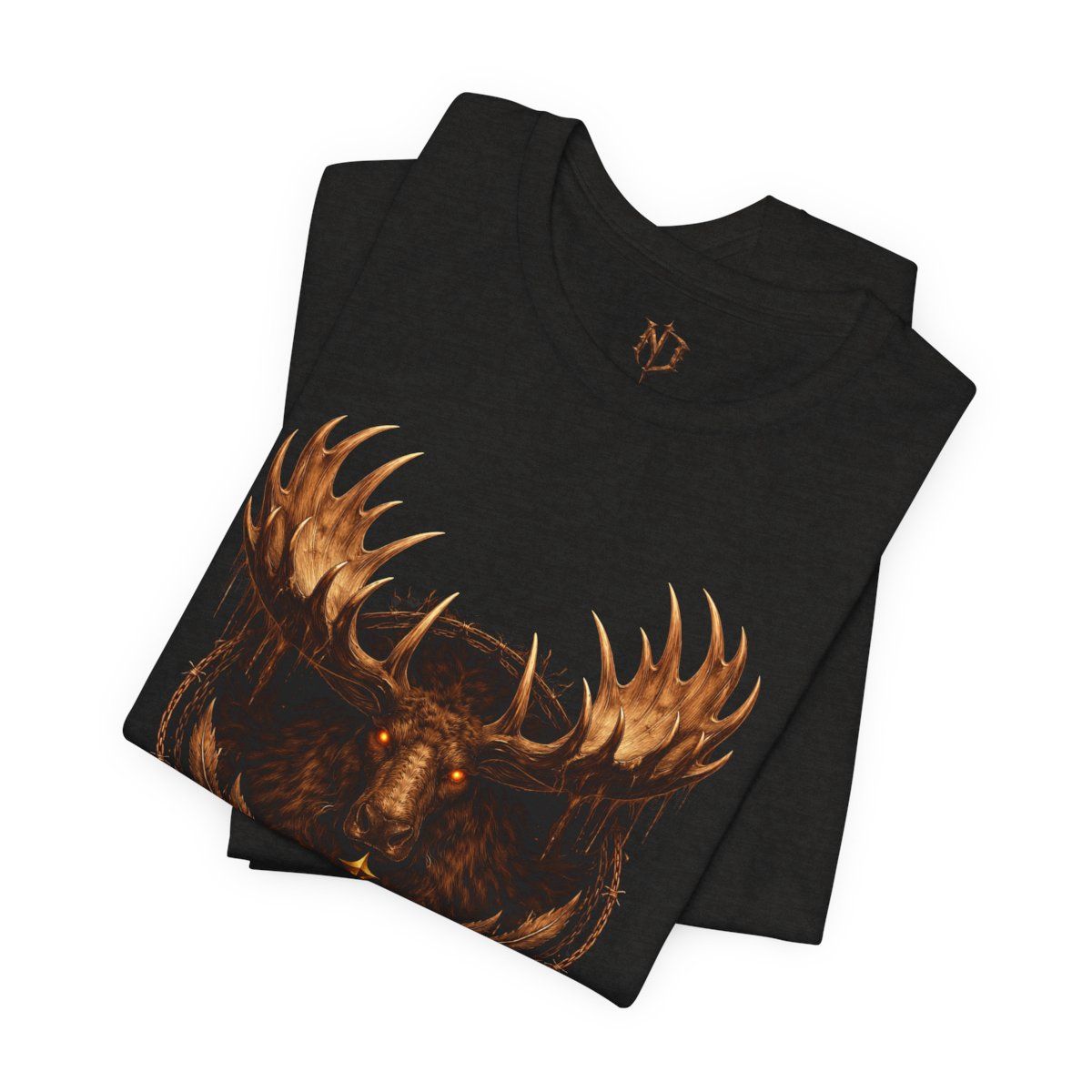Moose Forge Emblem T-Shirt | Nonadawn Foundry Series | Industrial Wildlife Badge | Dark Gothic Streetwear