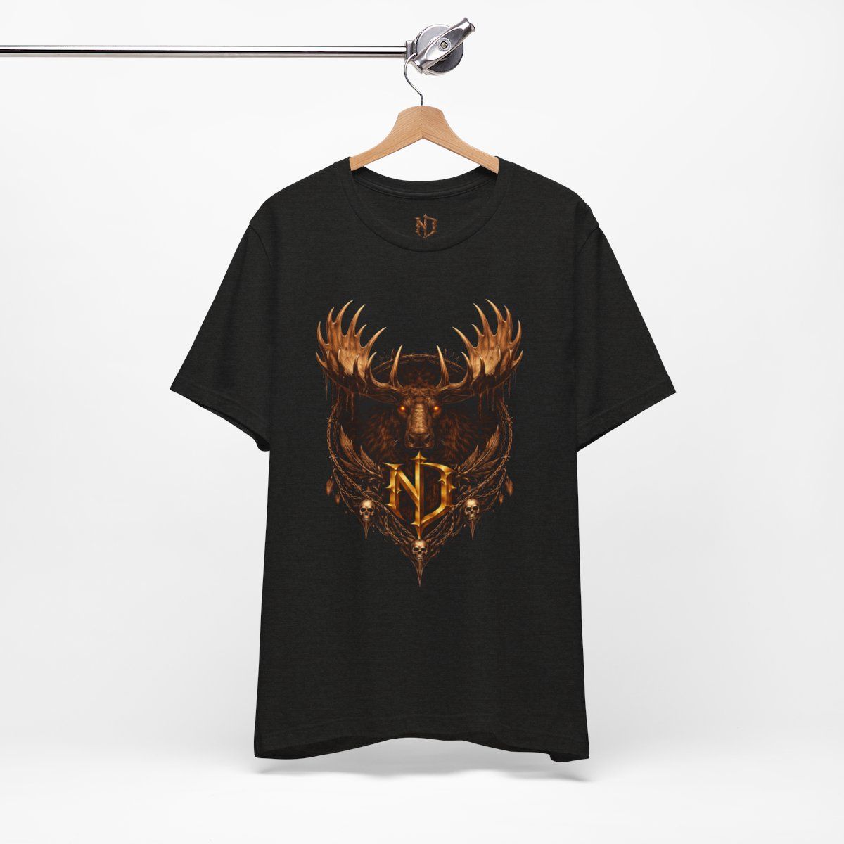 Moose Forge Emblem T-Shirt | Nonadawn Foundry Series | Industrial Wildlife Badge | Dark Gothic Streetwear