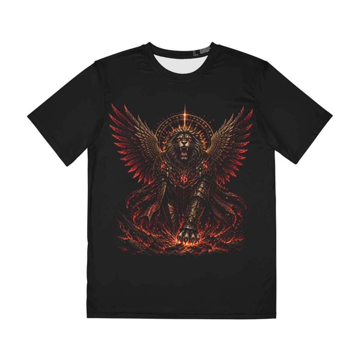 Fiery Winged Lion Graphic Tee | Mythic Lion T-shirt