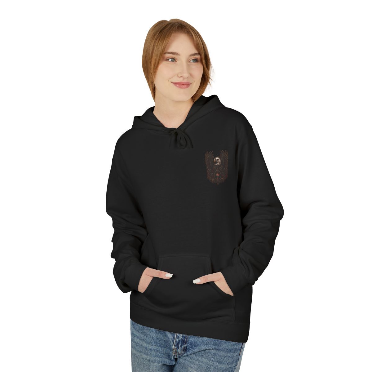 Majestic Eagle Crest Hoodie | Vintage Tribal Wings, Dark Graphic Pullover